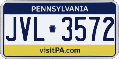 PA license plate JVL3572