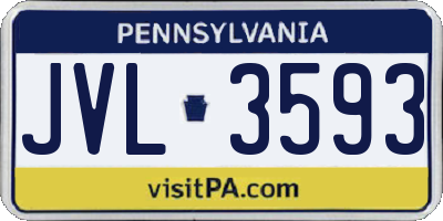 PA license plate JVL3593