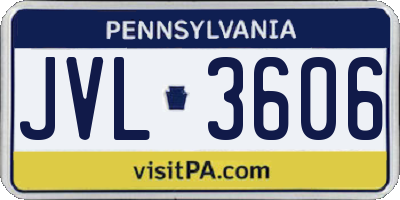 PA license plate JVL3606