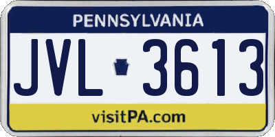 PA license plate JVL3613