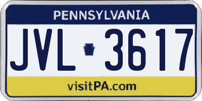 PA license plate JVL3617