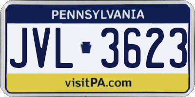 PA license plate JVL3623