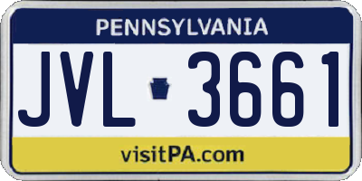 PA license plate JVL3661