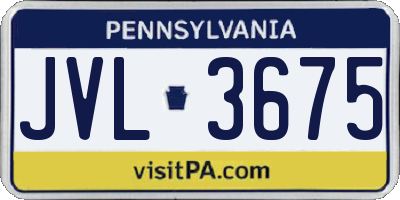 PA license plate JVL3675