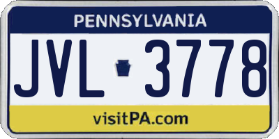 PA license plate JVL3778
