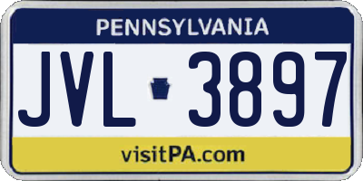 PA license plate JVL3897