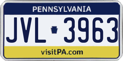 PA license plate JVL3963