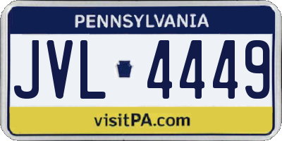 PA license plate JVL4449