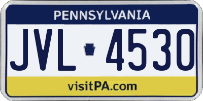 PA license plate JVL4530