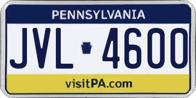 PA license plate JVL4600