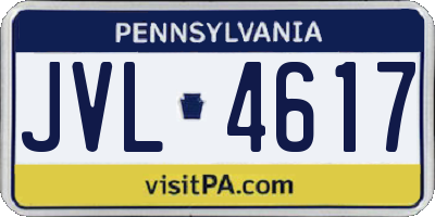 PA license plate JVL4617