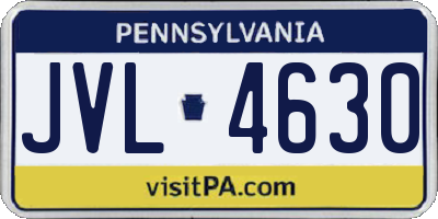 PA license plate JVL4630