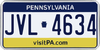 PA license plate JVL4634
