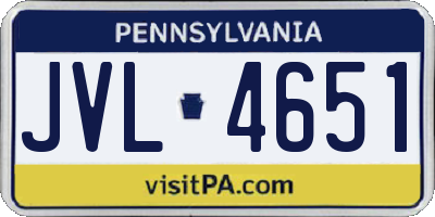 PA license plate JVL4651
