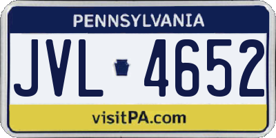 PA license plate JVL4652