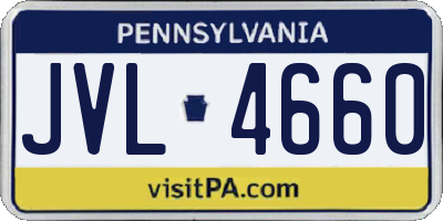 PA license plate JVL4660