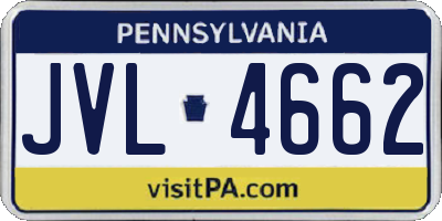 PA license plate JVL4662