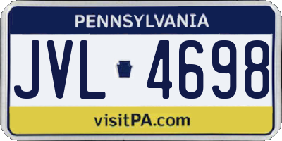 PA license plate JVL4698