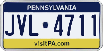 PA license plate JVL4711