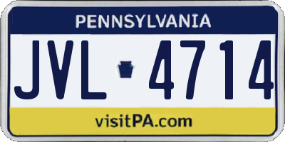 PA license plate JVL4714
