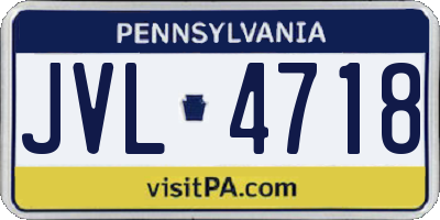 PA license plate JVL4718
