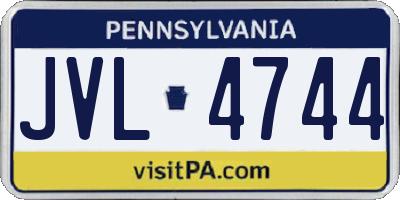 PA license plate JVL4744