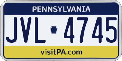 PA license plate JVL4745