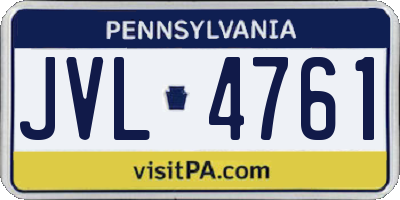 PA license plate JVL4761