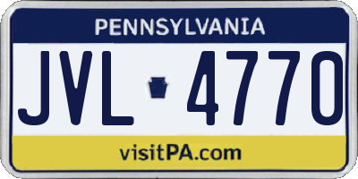 PA license plate JVL4770