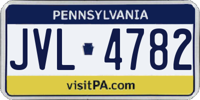 PA license plate JVL4782