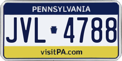 PA license plate JVL4788