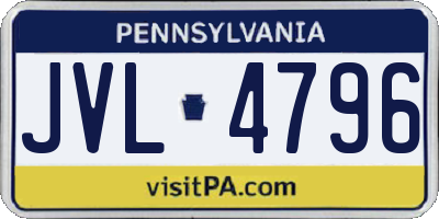 PA license plate JVL4796