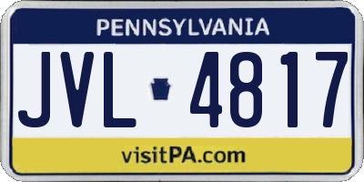 PA license plate JVL4817