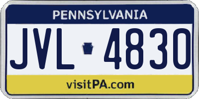 PA license plate JVL4830
