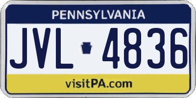 PA license plate JVL4836