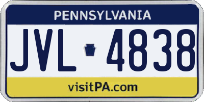 PA license plate JVL4838