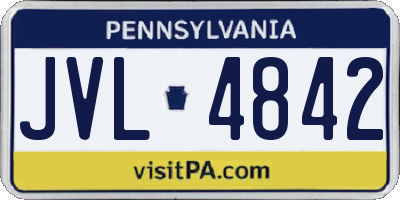 PA license plate JVL4842