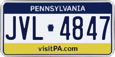 PA license plate JVL4847