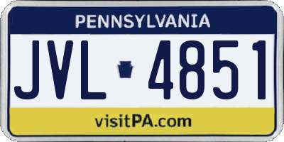 PA license plate JVL4851