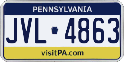 PA license plate JVL4863