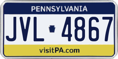 PA license plate JVL4867