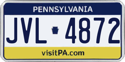 PA license plate JVL4872