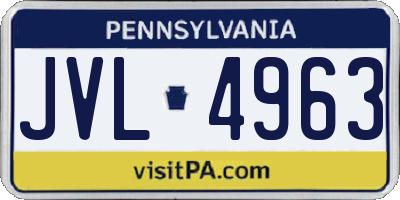 PA license plate JVL4963