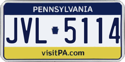 PA license plate JVL5114