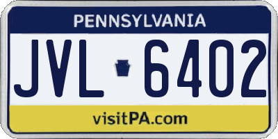 PA license plate JVL6402