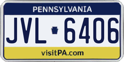 PA license plate JVL6406
