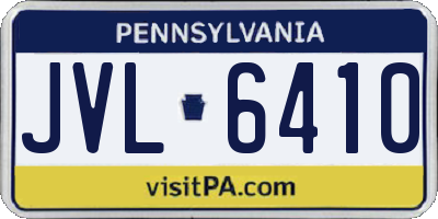 PA license plate JVL6410