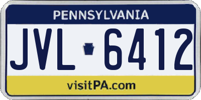 PA license plate JVL6412