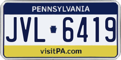 PA license plate JVL6419