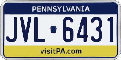 PA license plate JVL6431